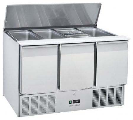 Saladette réfrigérée couvercle inox refermable +0/+8°C - Coolhead - CR 93A