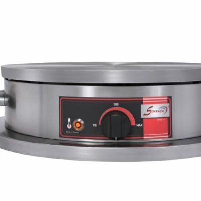 Crpierre lectrique de table sur base ronde pour usage intensif 1 plaque diamtre 400mm