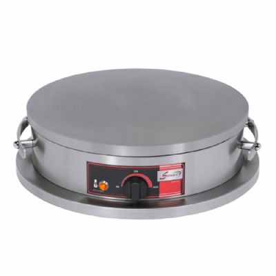 Crpierre lectrique de table sur base ronde pour usage intensif 1 plaque diamtre 400mm