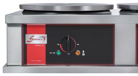 Crêpière professionnelle Monophasé 40 cm 2 plaques - Sofraca - CR2CE40