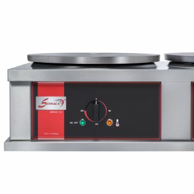 Crpierre lectrique de table sur base carre pour usage intensif 2 plaques de diamtre 400mm