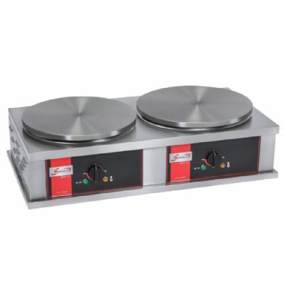 Crpierre lectrique de table sur base carre pour usage intensif 2 plaques de diamtre 400mm