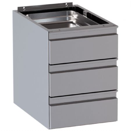 Bloc 3 tiroirs table prof. 700 mm - Guides téléscopiques