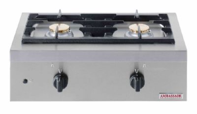 Réchaud gaz 2 zones de chauffe à poser - 580x385x160mm Réchaud gaz 2 zones de chauffe à poser - 580x385x160mm