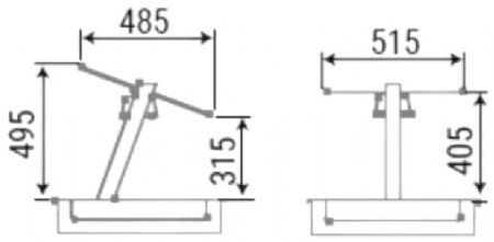 Vitre droite pour supports self Drop In - 1302x515x6 mm