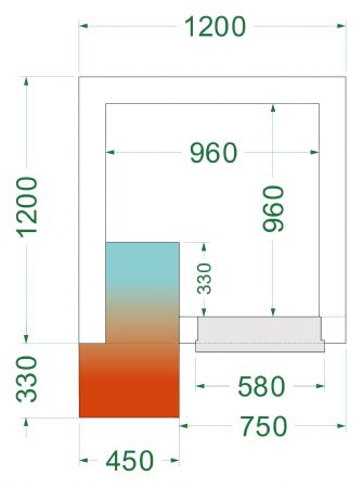 Chambre froide complète négative -20 à -10 °C 1200x1200x2200 mm - Tefcold - CRNF1212