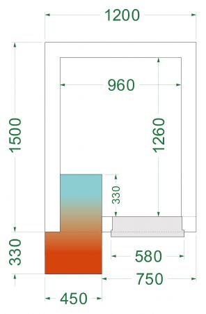 Chambre froide complète négative -20 à -10 °C 1200x1500x2200 mm - Tefcold - CRNF1215