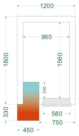 Chambre froide complète négative -20 à -10 °C 1200x1800x2200 mm - Tefcold - CRNF1218
