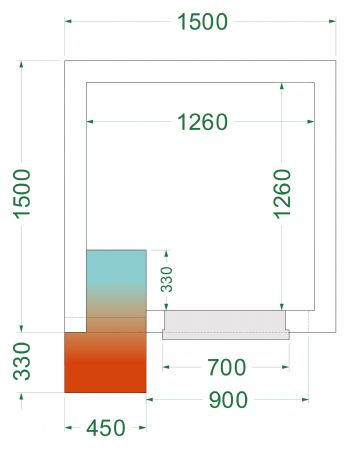 Chambre froide complète négative -20 à -10 °C 1500x1500x2200 mm - Tefcold - CRNF1515