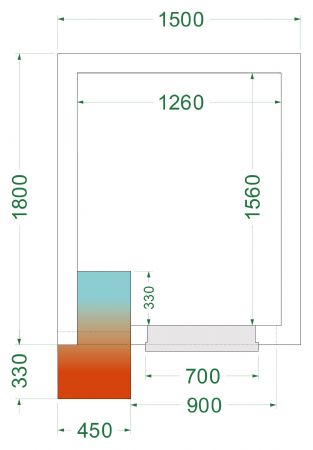 Chambre froide complète négative -20 à -10 °C 1500x1800x2200 mm - Tefcold - CRNF1518