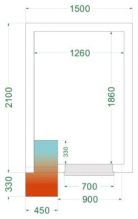 Chambre froide complète négative -20 à -10 °C 1500x2100x2200 mm - Tefcold - CRNF1521