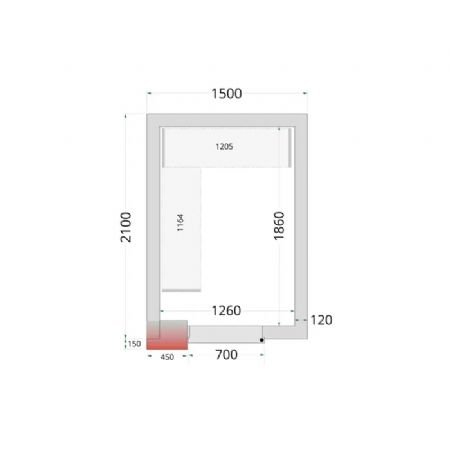 tagre rayonnage inox en L conu pour chambre froide CRNF1521