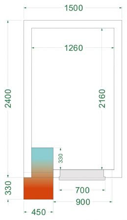 Chambre froide complète négative -20 à -10 °C 1500x2400x2200 mm - Tefcold - CRNF1524