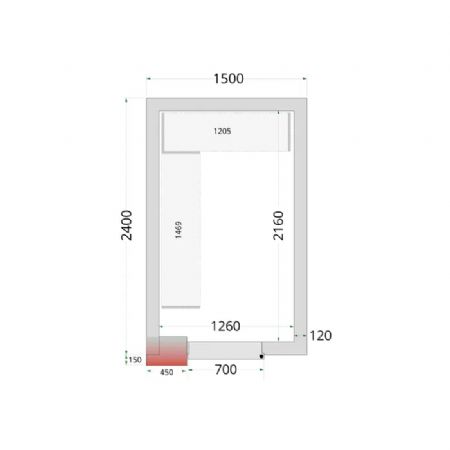 tagre rayonnage inox en L conu pour chambre froide CRNF1524