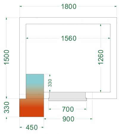 Chambre froide complète négative -20 à -10 °C 1800x1500x2200 mm - Tefcold - CRNF1815