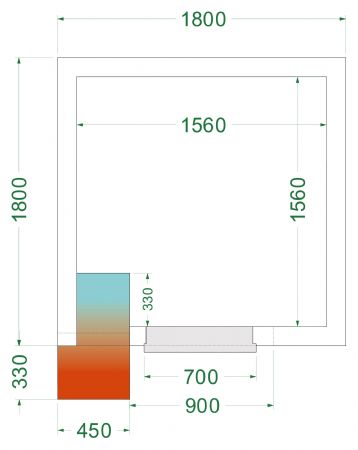 Chambre froide complète négative -20 à -10 °C 1800x1800x2200 mm - Tefcold - CRNF1818