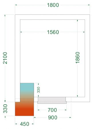 Chambre froide complète négative -20 à -10 °C 1800x2100x2200 mm - Tefcold - CRNF1821