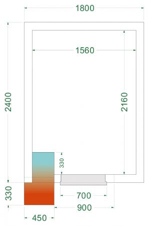 Chambre froide complète négative -20 à -10 °C 1800x2400x2200 mm - Tefcold - CRNF1824