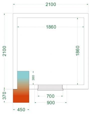 Chambre froide complète négative -20 à -10 °C 2100x2100x2200 mm - Tefcold - CRNF2121