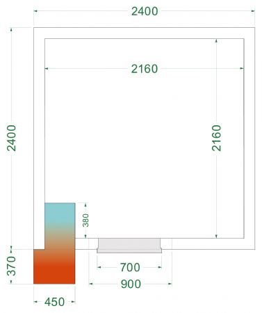 Chambre froide complète négative -20 à -10 °C 2400x2400x2200 mm - Tefcold - CRNF2424