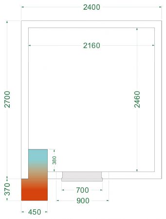 Chambre froide complète négative -20 à -10 °C 2400x2700x2200 mm - Tefcold - CRNF2427