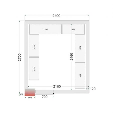 tagre rayonnage inox en U conu pour chambre froide CRNF2427