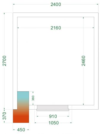 Chambre froide complète négative -20 à -10 °C 2400x2700x2200 mm - Tefcold - CRNF2427WD
