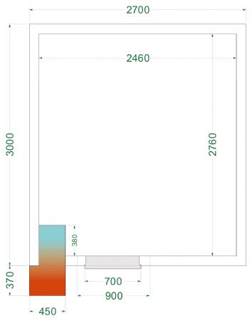 Chambre froide complète négative -20 à -10 °C 2700x3000x2200 mm - Tefcold - CRNF2730