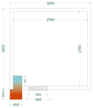 Chambre froide complète négative -20 à -10 °C 3000x3000x2200 mm - Tefcold - CRNF3030