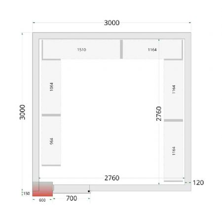 tagre rayonnage inox en U conu pour chambre froide CRNF3030