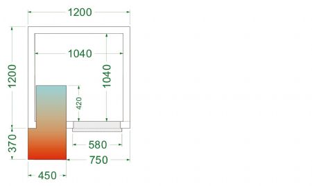 Chambre froide complète positive 0 à +8 °C 1200x1200x2200 mm - Tefcold - CRPF1212
