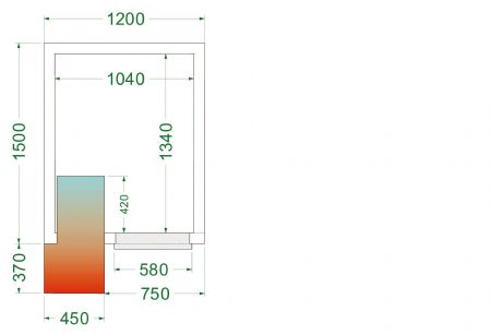 Chambre froide complète positive 0 à +8 °C 1200x1500x2200 mm - Tefcold - CRPF1215