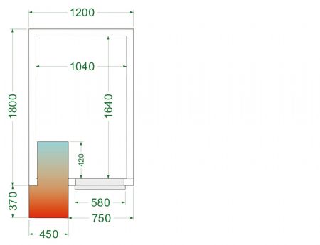 Chambre froide complète positive 0 à +8 °C 1200x1800x2200 mm - Tefcold - CRPF1218