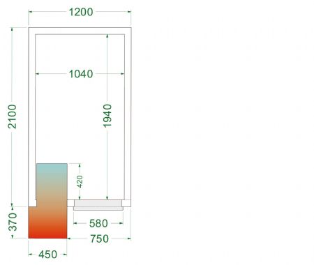 Chambre froide complète positive 0 à +8 °C 1200x2100x2200 mm - Tefcold - CRPF1221