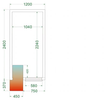 Chambre froide complète positive 0 à +8 °C 1200x2400x2200 mm - Tefcold - CRPF1224