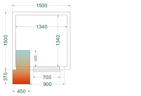 Chambre froide complète positive 0 à +8 °C 1500x1500x2200 mm - Tefcold - CRPF1515