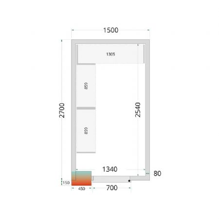 tagre rayonnage inox en L conu pour chambre froide CRPF1527