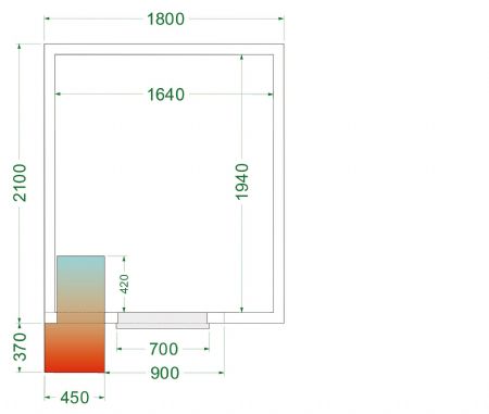 Chambre froide complète positive 0 à +8 °C 1800x2100x2200 mm - Tefcold - CRPF1821
