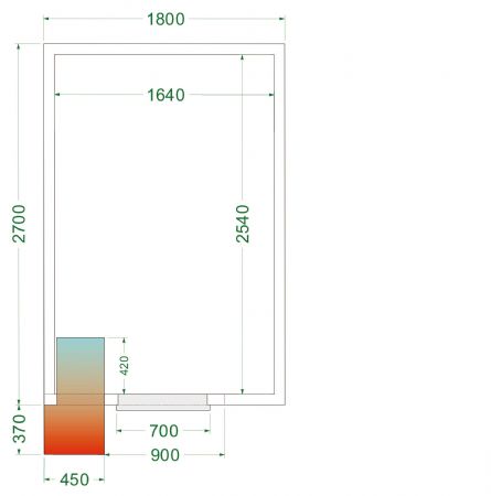 Chambre froide complète positive 0 à +8 °C 1800x2700x2200 mm - Tefcold - CRPF1827