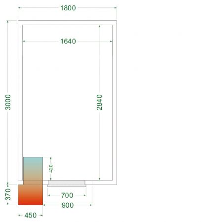 Chambre froide complète positive 0 à +8 °C 1800x3000x2200 mm - Tefcold - CRPF1830