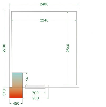 Chambre froide complète positive 0 à +8 °C 2400x2700x2200 mm - Tefcold - CRPF2427
