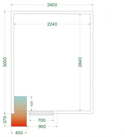 Chambre froide complète positive 0 à +8 °C 2400x3000x2200 mm - Tefcold - CRPF2430