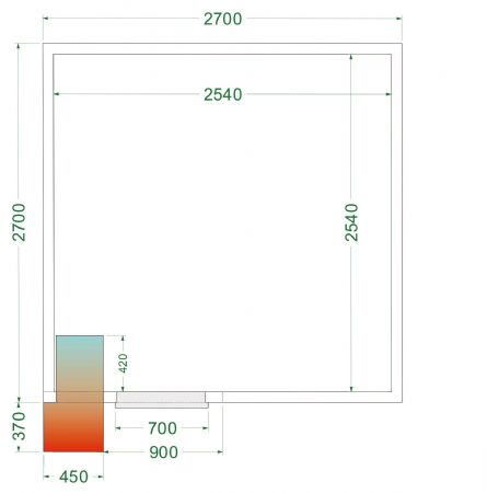 Chambre froide complète positive 0 à +8 °C 2700x2700x2200 mm - Tefcold - CRPF2727
