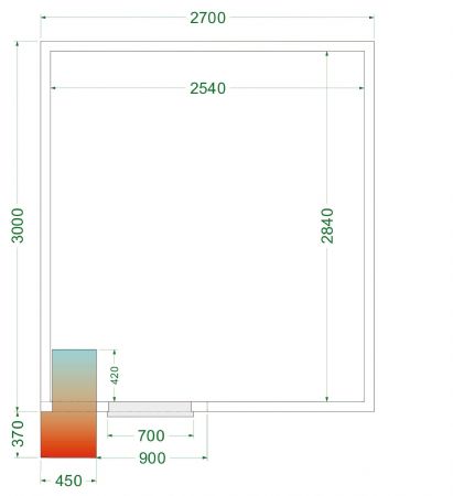 Chambre froide complète positive 0 à +8 °C 2700x3000x2200 mm - Tefcold - CRPF2730