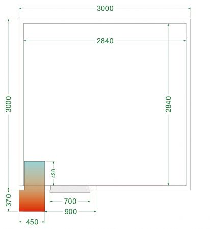 Chambre froide complète positive 0 à +8 °C 3000x3000x2200 mm - Tefcold - CRPF3030