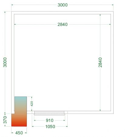 Chambre froide complète positive 0 à +8 °C 3000x3000x2200 mm - Tefcold - CRPF3030WD