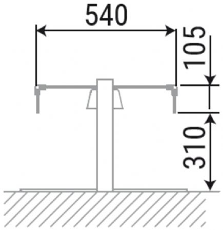 Vitre droite avec 2 vitres anti-buée pour supports self SSP/SSR - 1952x490x6 mm