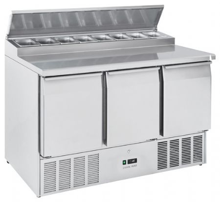 Saladette réfrigérée 8 bacs GN 1/6 couvercle inox +0/+8°C - Coolhead - CRS 93A