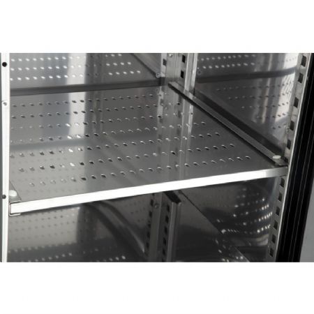 Arrire de bar positif noir avec 2 portes coulissantes 350L