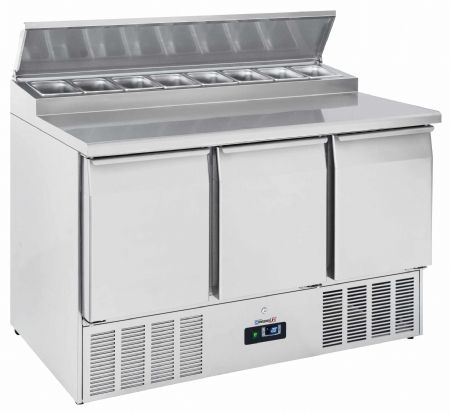 Saladette réfrigérée 3 portes 8 x GN 1/6 376 L - Casselin - CSA3P816 Saladette réfrigérée 3 portes 8 x GN 1/6 376 L - Casselin - CSA3P816